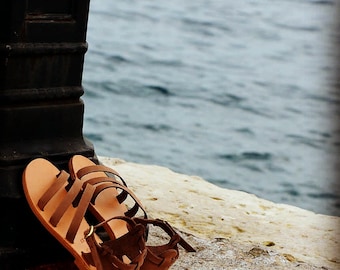 Greek Leather Sandals "anthousa" code #169-b