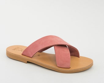 Greek Leather Sandals "krystalia" code #117