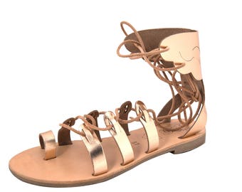 Greek Leather Sandals "gaia" code #90