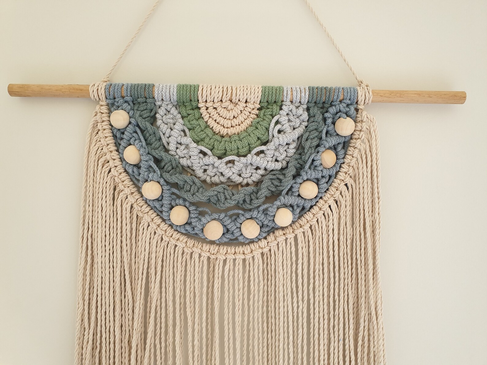 Macrame Wall Hanging with beads Etsy