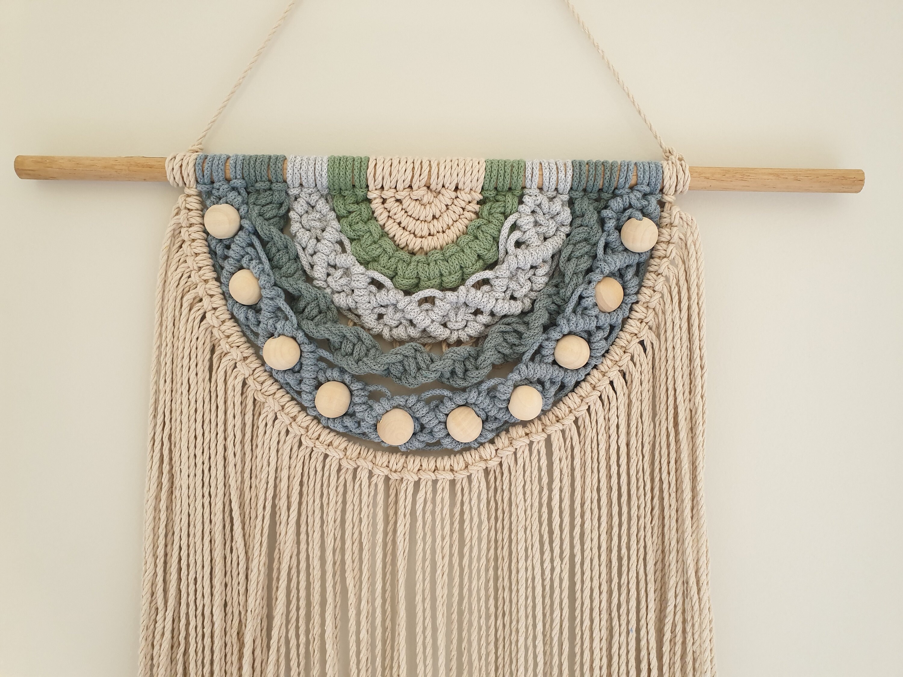 Macrame Wall Hanging with beads Etsy