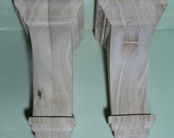 Ekena Millwork CORW04X04X08JERW Small Jefferson Wood Corbels, 4"W x 4 3/4"D x 8"H, Rubberwood set of 2