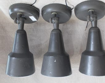 Three Vintage Indoor/Outdoor Spotlights