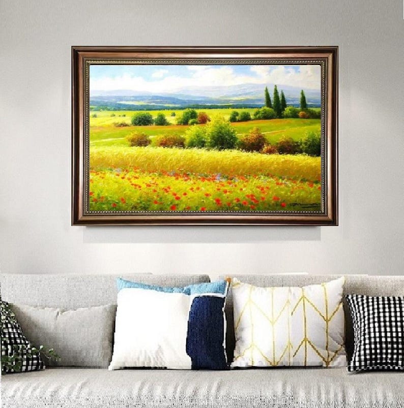Landscape Oil Painting on Canvas Scenic Wall Art for Home Decor Hand ...
