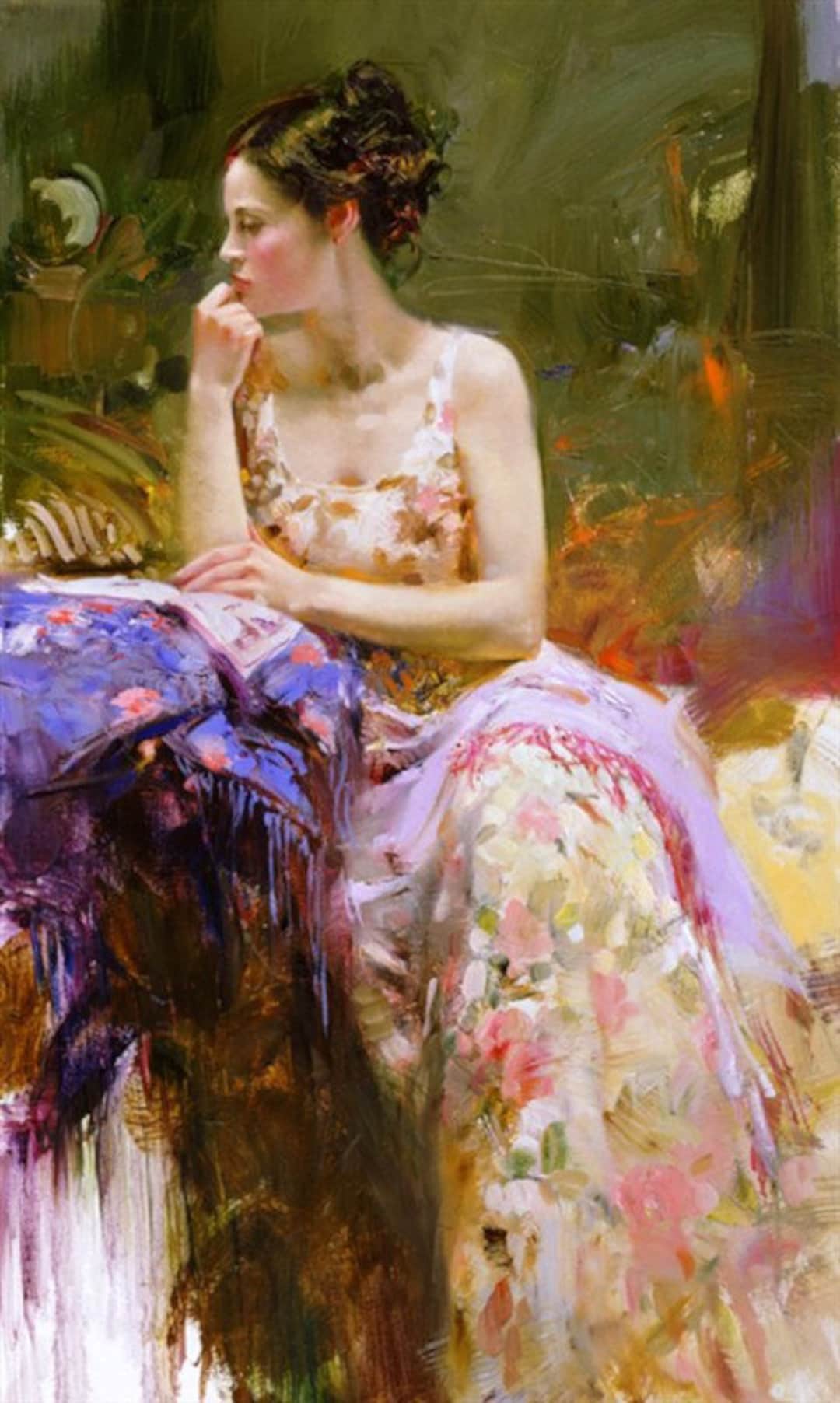 High Quality Figure Oil Painting Hand Painted Modern Girl Art on Canvas