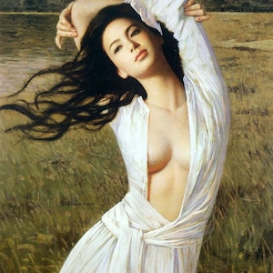Figure oil painting on canvas modern girl  art for home decor hand painted with High Quality RC148A