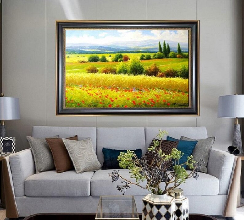 Landscape Oil Painting on Canvas Scenic Wall Art for Home Decor Hand ...