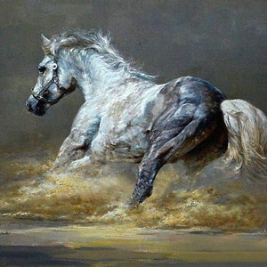 High Quality oil painting On Canvas Hand painted Modern art Galloping Horse  DC101A