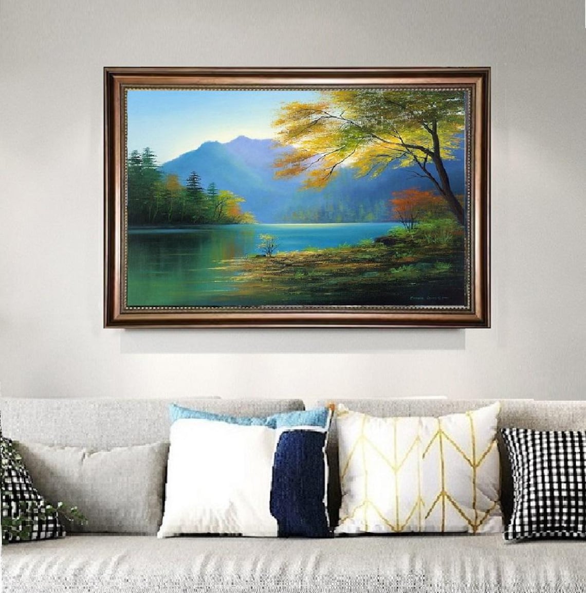 Landscape Oil Painting on Canvas Scenic Wall Art for Home Decor Hand ...