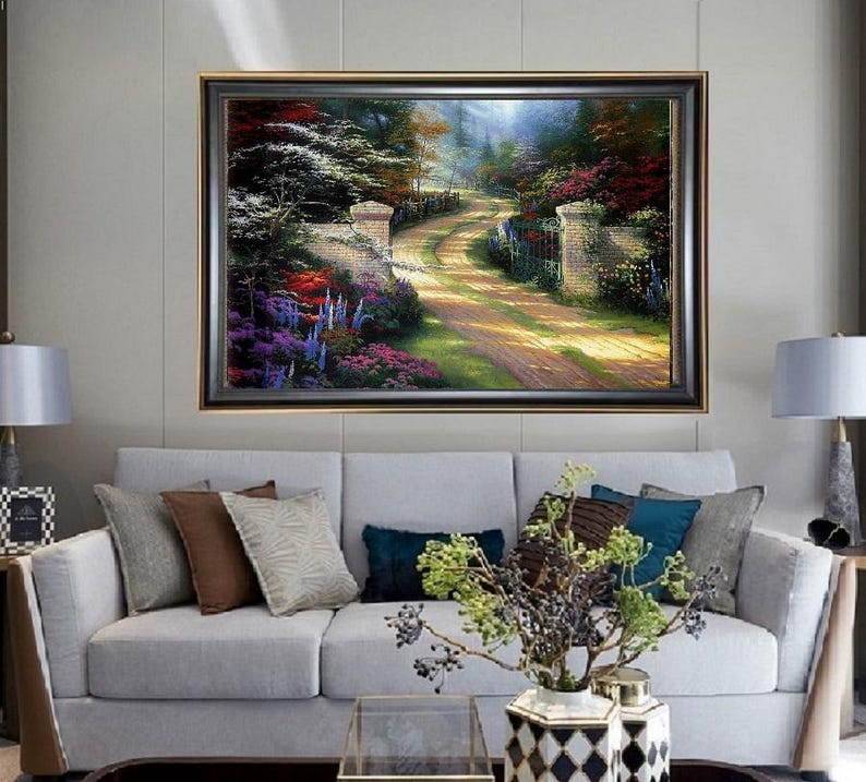 Landscape Oil Painting on Canvas Scenic Wall Art for Home Decor Hand ...