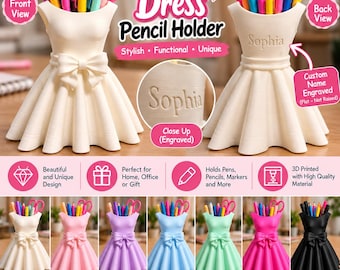 Personalisierter Stiftehalter für Kleider, 3D-gedruckter Schreibtisch-Organizer, individuell graviert (Geschenk)