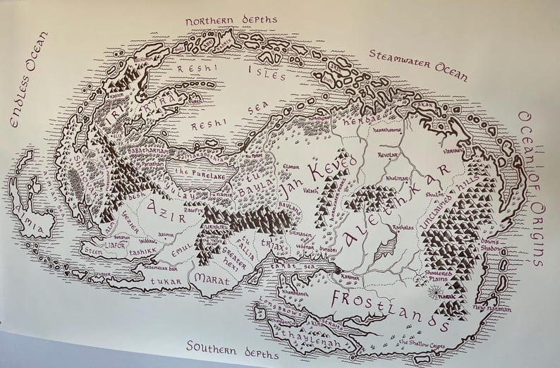 Roshar Map | Stormlight Archive Inspired Fantasy World Map | Epic ...