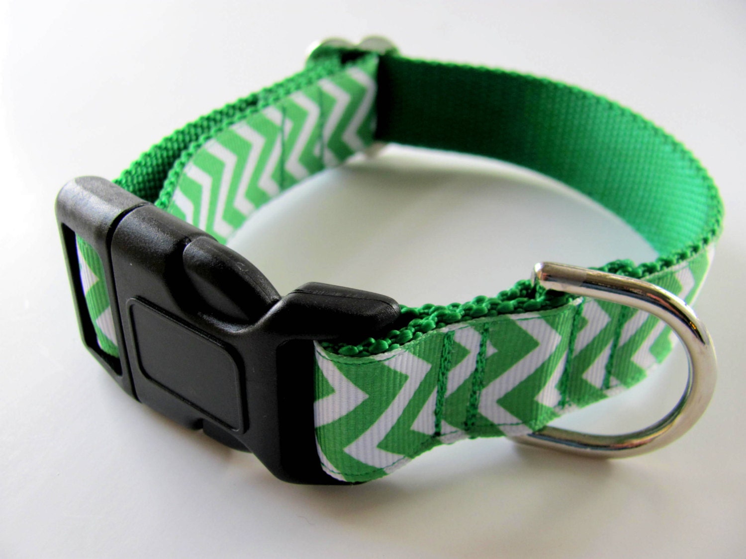 Irish Dog Collar Green and White Chevron Martingale or Buckle Etsy