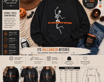 Halloween-sweatshirt met dansend skelet, griezelige trui voor het seizoen, grappig feestcadeau