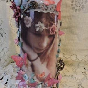 Dreaming - Hand decorated wine bottle -