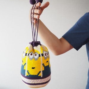 Minion crochet makeup bag PDF Pattern _ in English