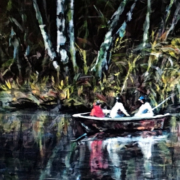 Fine Art 8 X 10  Print of a Detail of my Acrylic painting "Fishermen"