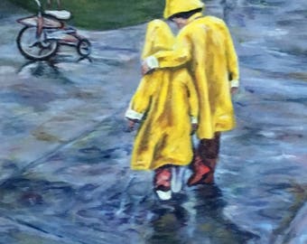 Fine Art 8 X 10 Print of my Original  Acrylic Painting "Best Buddies"