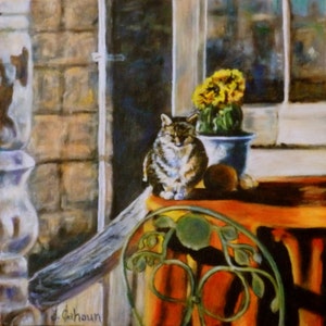 Fine Art 8 X 8 Print of my Original Acrylic Painting &quot;Tabby Cat&quot;