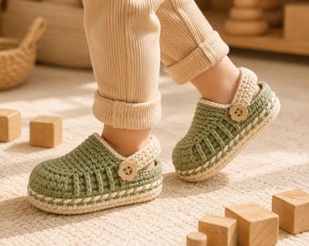 Crochet Baby Clogs Pattern | Textured Shoes, Flower Button Detail (Digital Download)