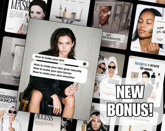 Skincare MedSpa Instagram Templates Canva Bold Aesthetic Instagram Post and Story, Spa Influencer Social Media Branding, Esthetician Feed