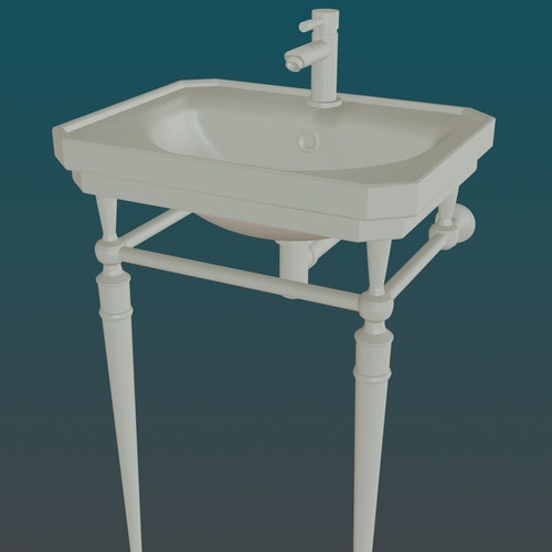112 Edwardian Style Bathroom Sink and Stand STL for 3D Print Etsy