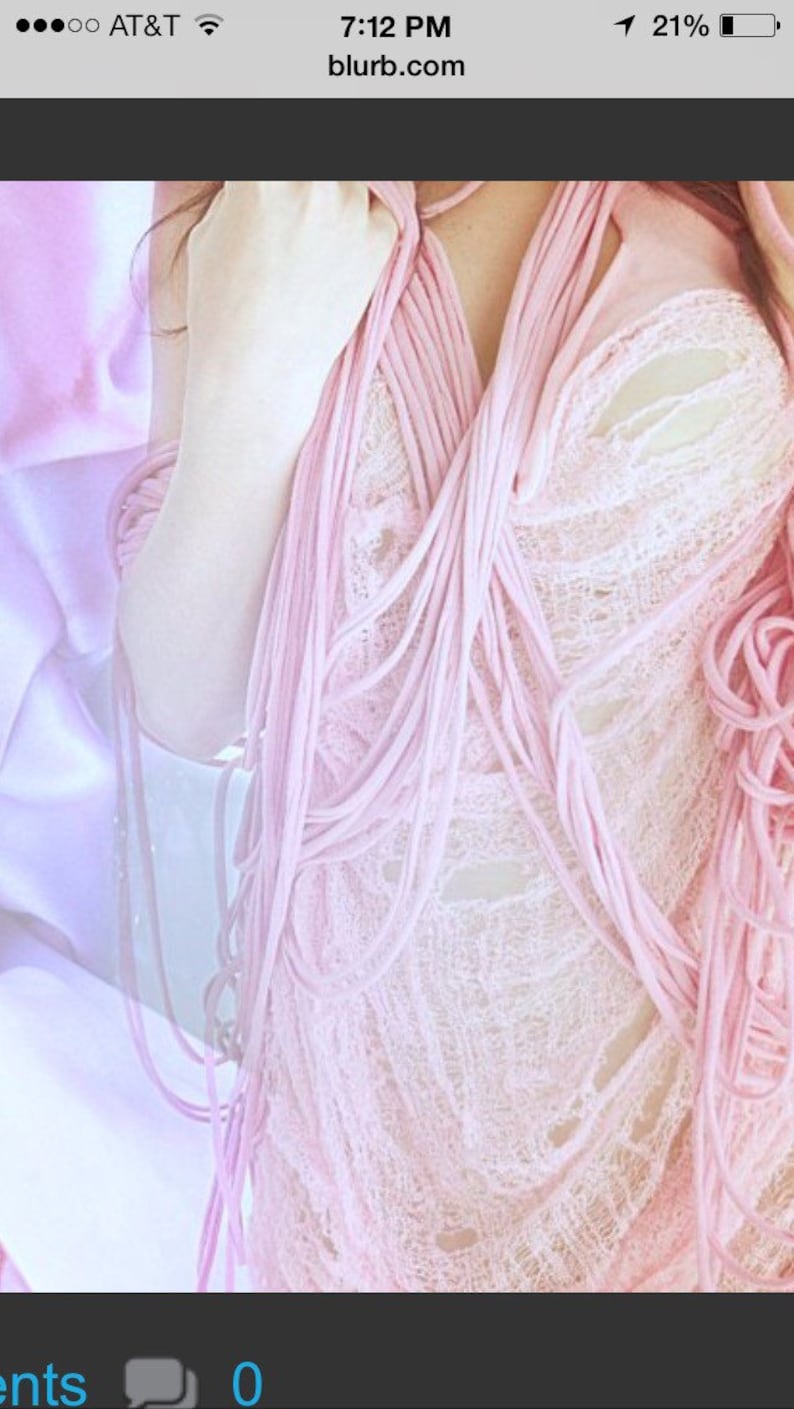 Pink hand shredded dress