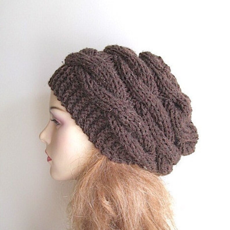 Instant Download PDF Knitting Pattern Cabled Slouchy Sideways Etsy