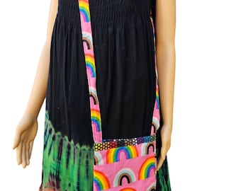 Small Rainbow Pride Crossbody Quilted Purse with Pocket