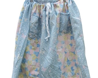 Upcycled Repurposed Vintage Sheet Patchwork Strip Skirt