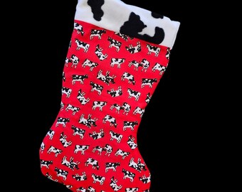 Moo Cow Christmas Stocking