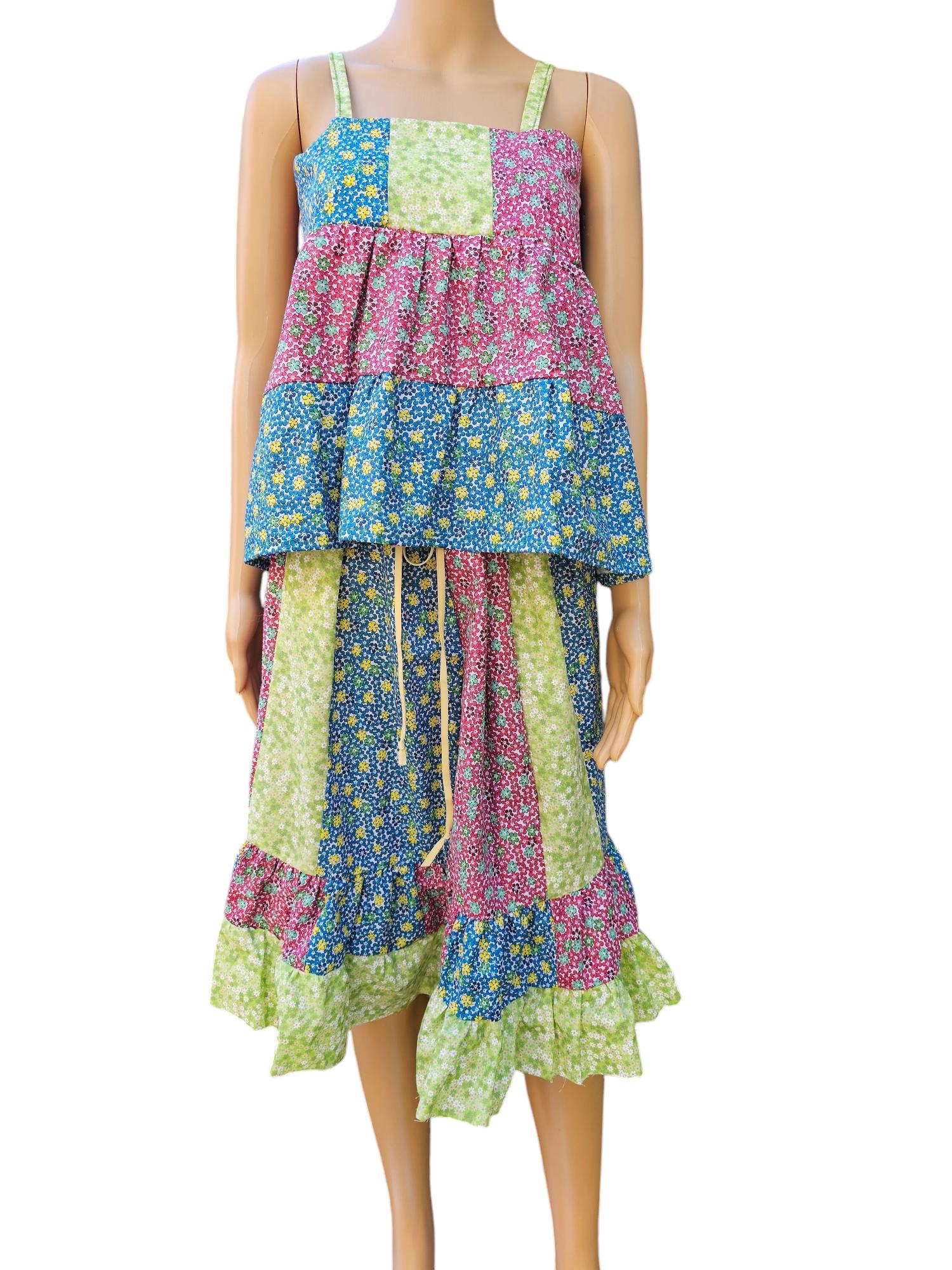 Patchwork Backless Apron Top and Skirt - Etsy