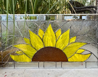 Sunflower Stained Glass Panel Summer Garden