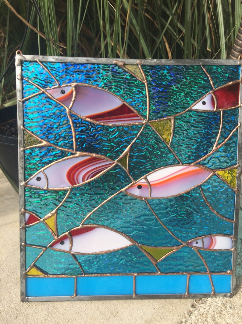 Stained Glass Tropical Fish Sea Suncatcher Nautical Panel Etsy