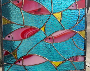 Stained Glass Tropical Fish Sea Suncatcher Nautical Panel Etsy Canada
