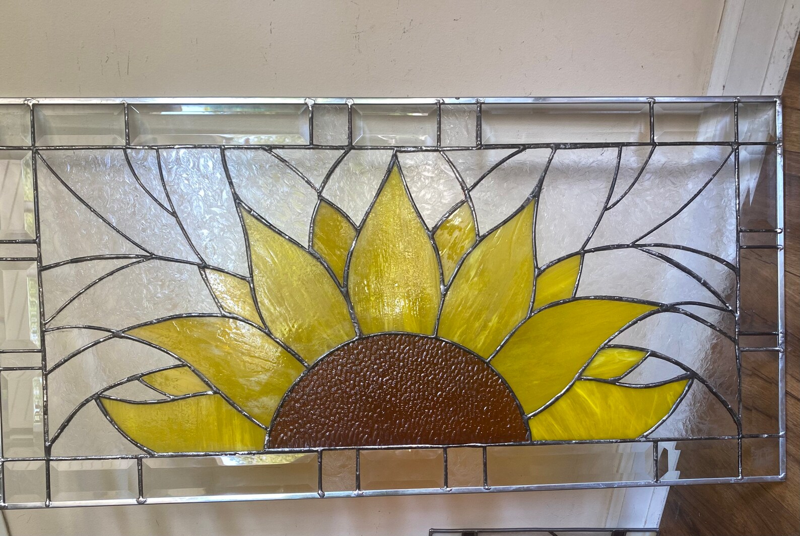 Sunflower Stained Glass Panel Summer Garden Etsy