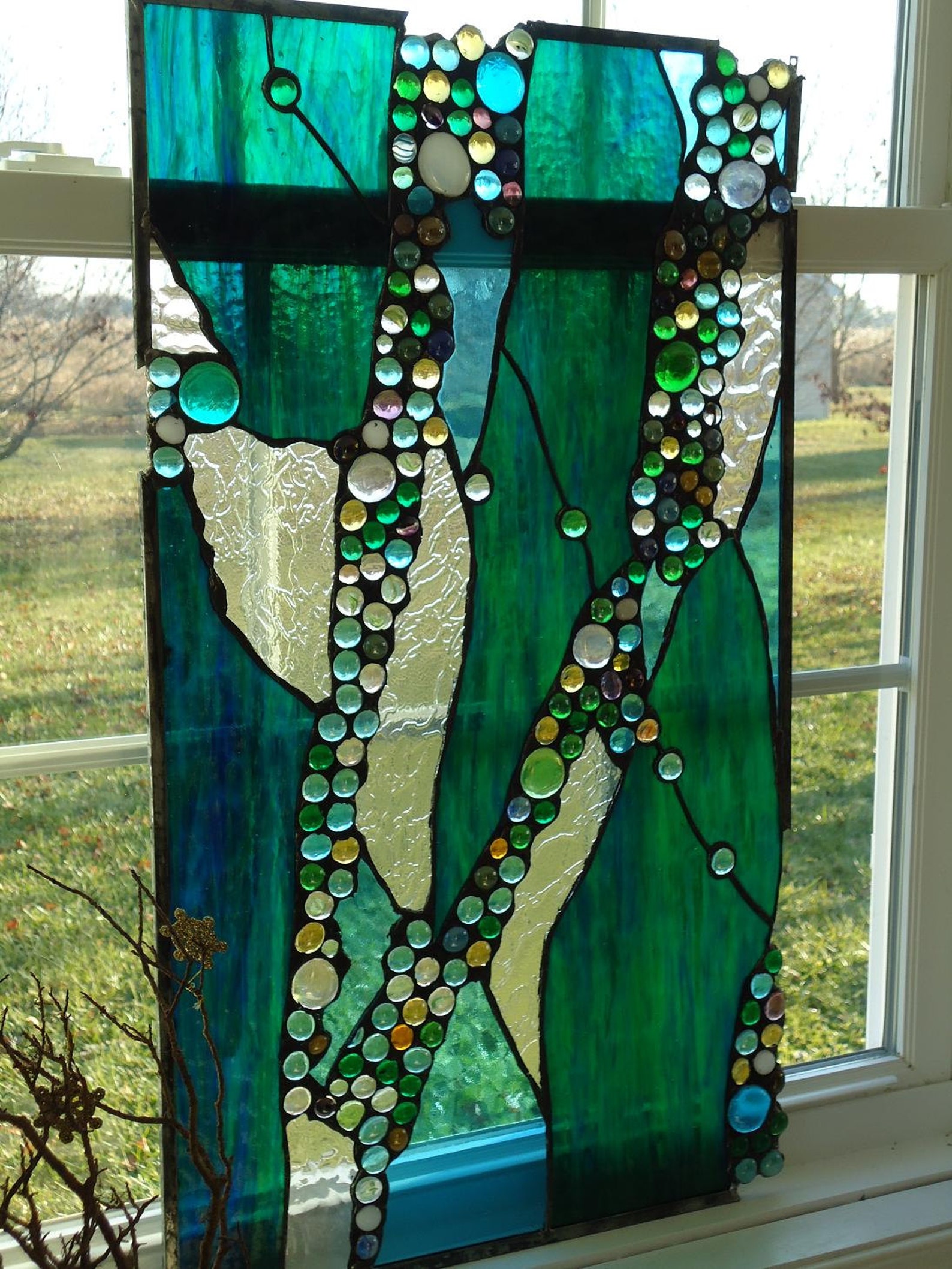 eight pane black window collage