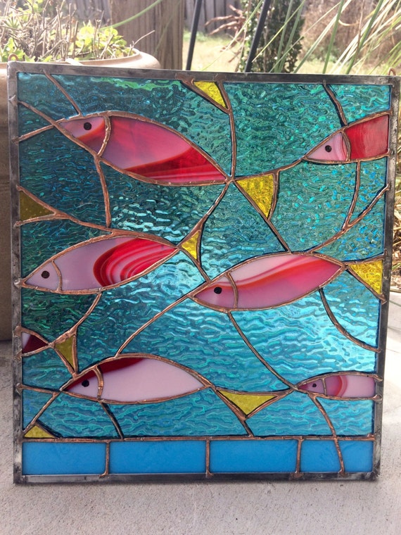 Stained Glass Tropical Fish Sea Suncatcher Nautical Panel Etsy New Zealand