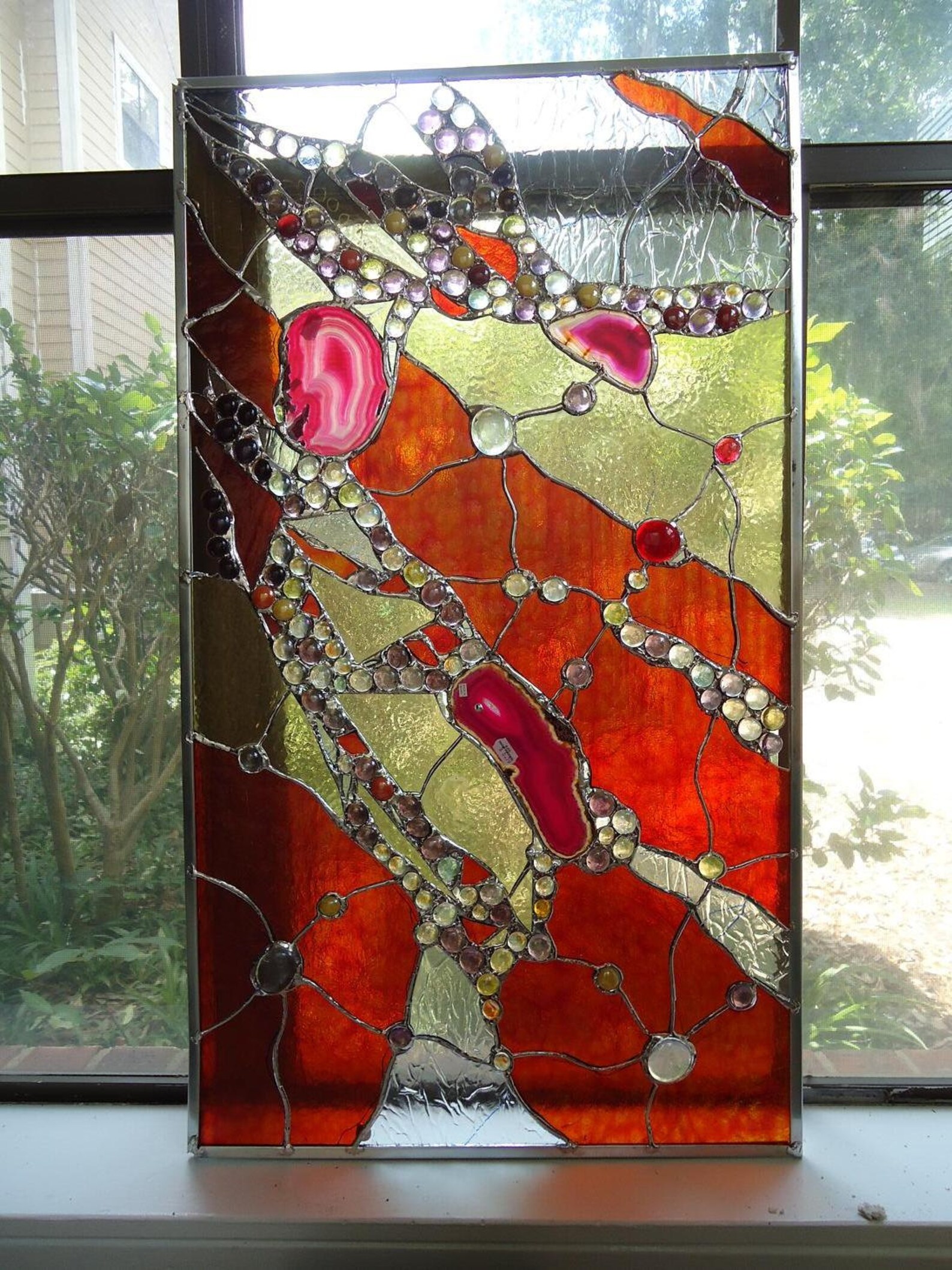 eight pane black window collage