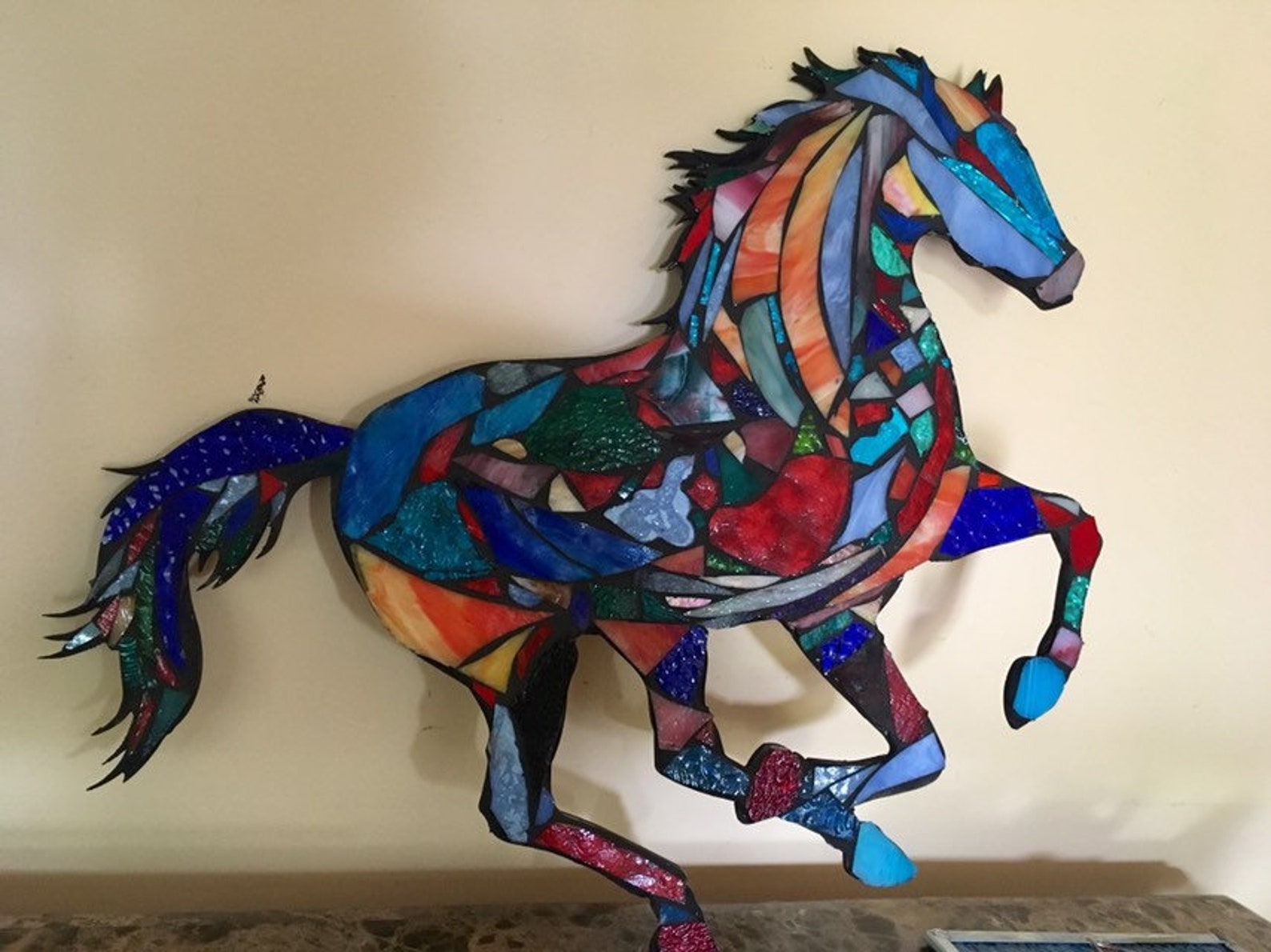 Stained Glass Mosaic Horse OOAK Etsy
