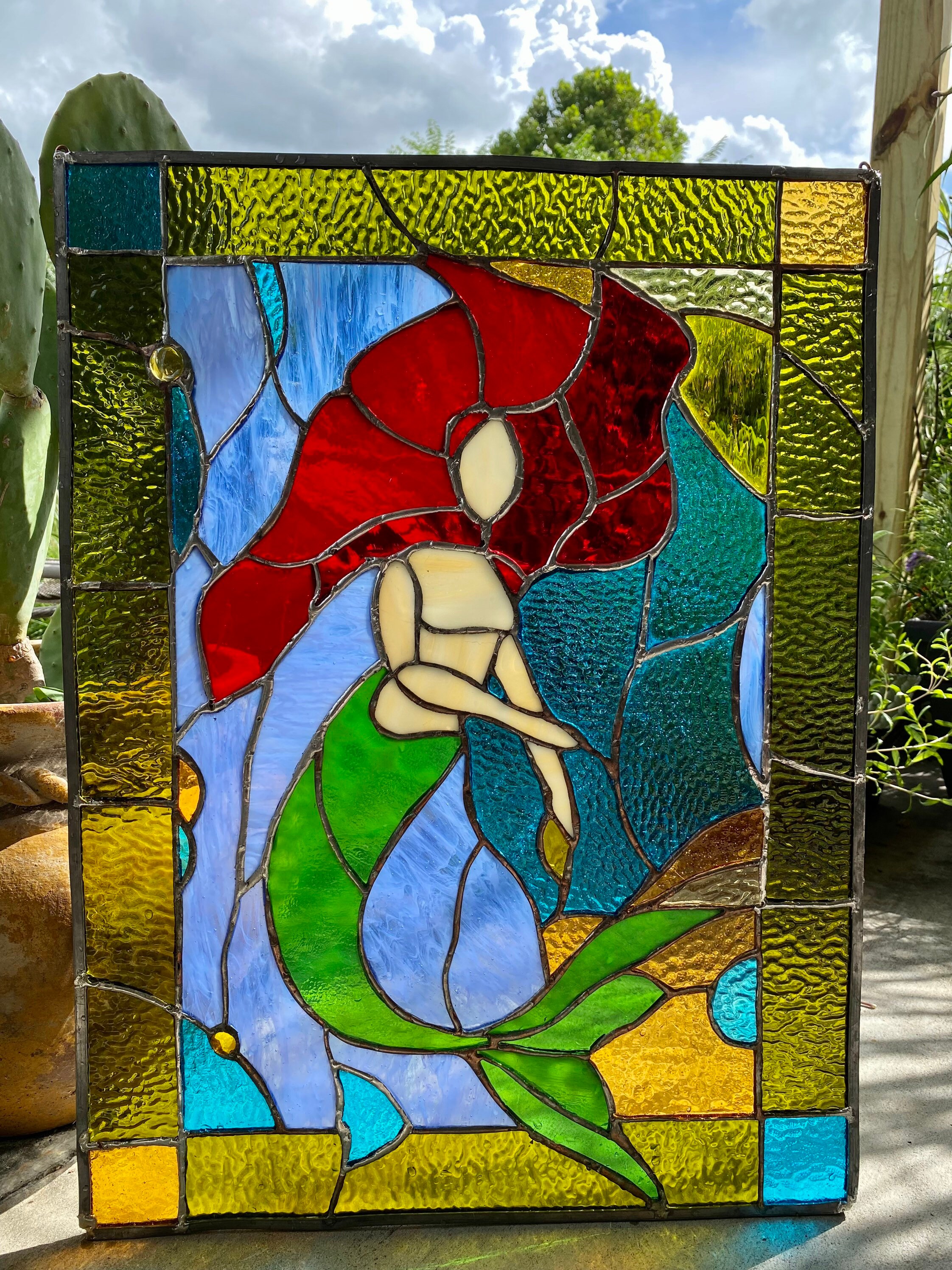 Mermaid Stained Glass Window Ocean Nautical Transom Panel - Etsy Singapore