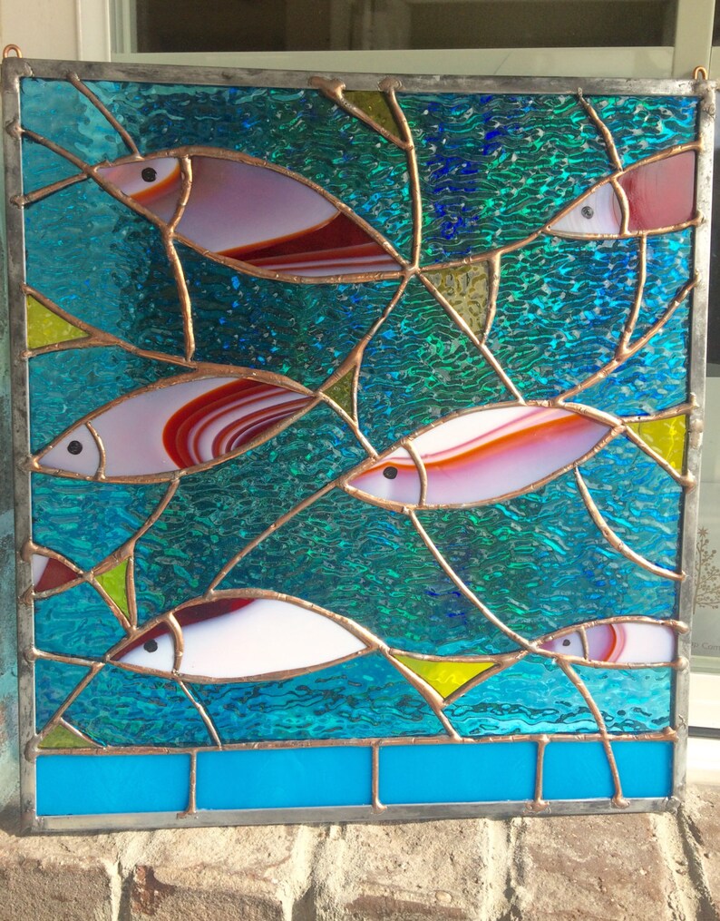 Stained Glass Tropical Fish Sea Suncatcher Nautical Panel Etsy