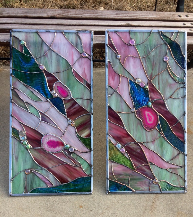 Stained Glass Panels Transoms Kitchen Inserts Etsy