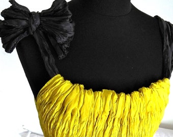 Yellow Wrinkle Travel Dress, Multi-way Tunic or Midi Skirt, Packable Boho Sun Dress