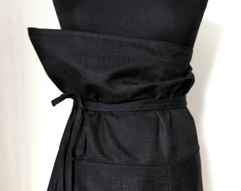 Skirt/Blue wrap high waist skirt S-M-L sizes versatile skirt asymmetric,knee length ,unique unusual wrap skirt,free shipping