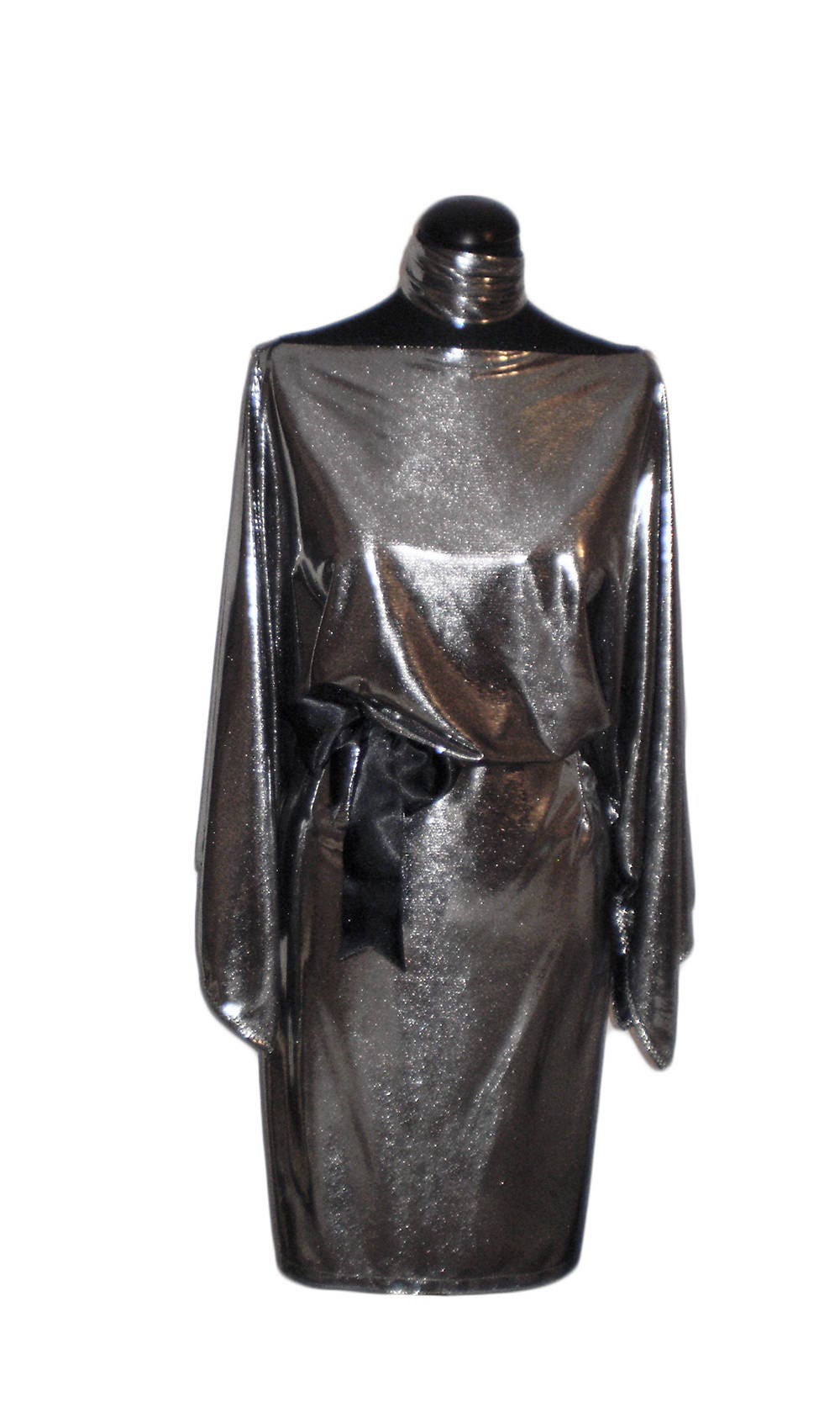 Silver Kimono Dress/ Stretch Metallic Dress party Dress Wide - Etsy