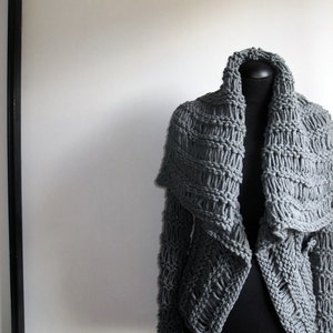 Sweater wrap Sweaterwoman Cardigan Handmade Gray - Etsy