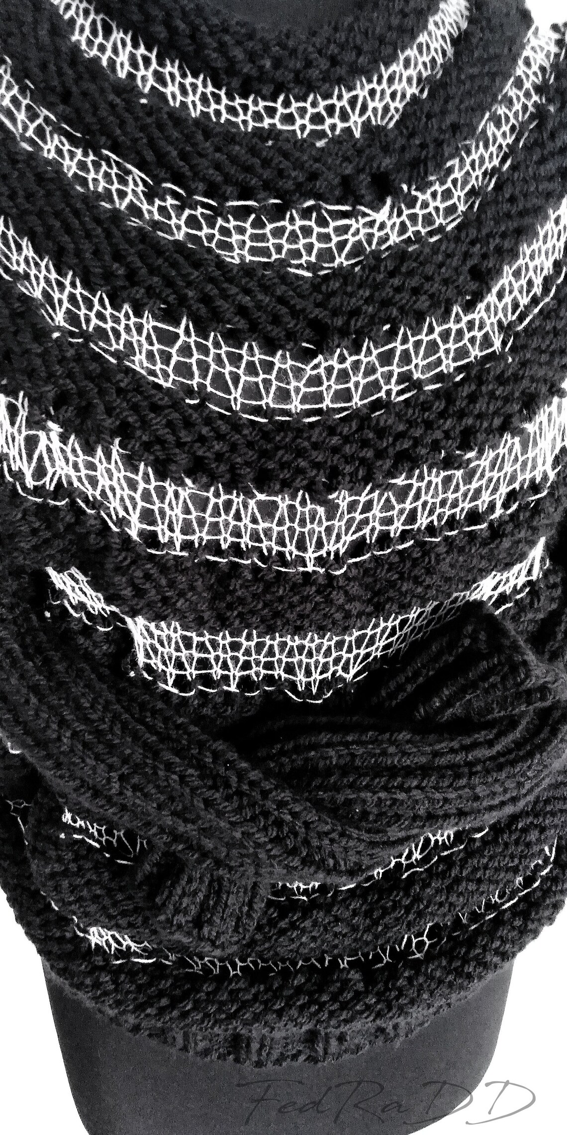 Women S Black Sweater Hand Knit Tunic in Black and - Etsy