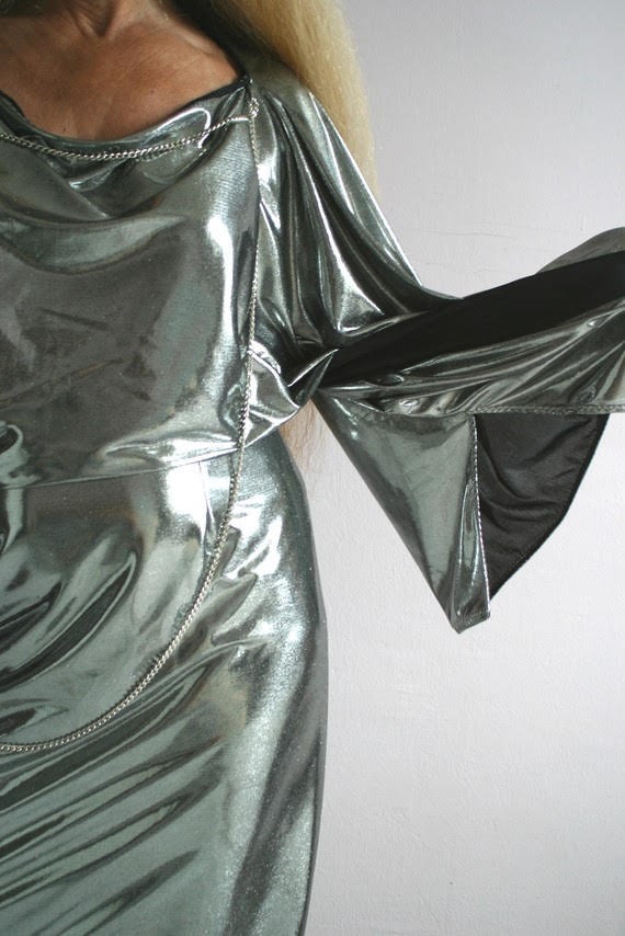 Silver Lam Kimono Dress, Pencil Silhouette, One-of-a-kind Evening Gown -  Etsy
