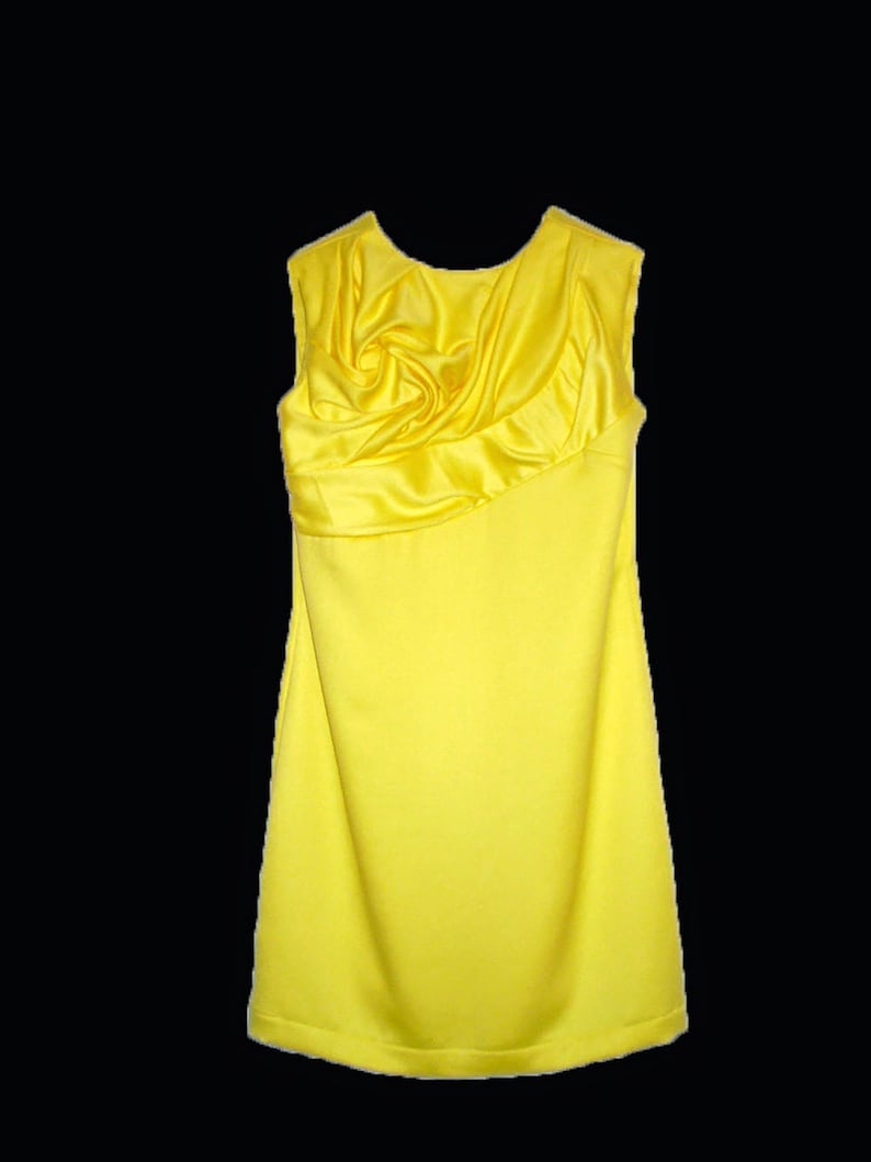 Yellow Casmere Shift Dress Tunic Unique Draping,formal Party,wedding